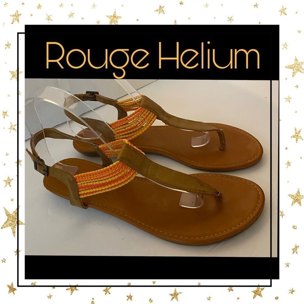 Rouge Helium Sunburst Women's Corded Thong Sandals 9